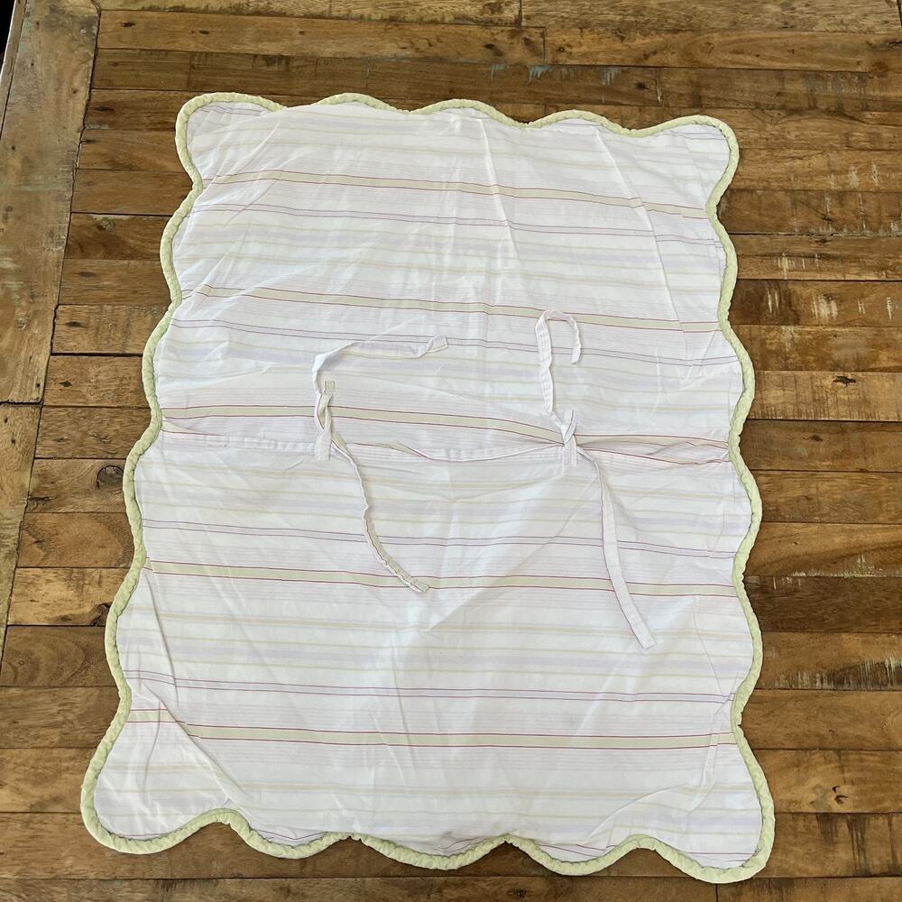 Pottery Barn Kids Quilted Pillow Sham Standard Floral Patchwork Tie Back - Picture 5 of 12
